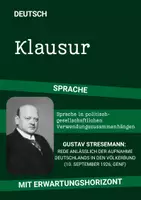 Vorschau - Arbeitsblätter - Klausurmaterial Deutsch (Q1/Q2): Sprache in politisch-gesellschaftlichen Zusammenhängen - (Stresemann, Völkerbund 1926) – inkl. Erwartungshorizont - Deckblatt