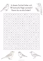 Vorschau - Arbeitsblätter - Suchsel "Heimische Vögel" inkl. Lösung - Seite 2
