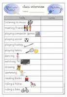 Vorschau - Arbeitsblätter - Class interview "What`s your hobby?" - Seite 3
