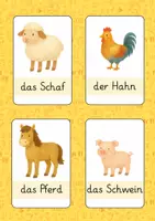 Vorschau - Bildkarten - Wortschatzkarten Bauernhoftiere - Seite 1
