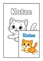 Vorschau - Arbeitsblätter - 🐱 Ausmalbild „Katze“ – Verspieltes Haustier zum Ausmalen 🎨✨ - Deckblatt
