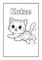 Vorschau - Arbeitsblätter - 🐱 Ausmalbild „Katze“ – Verspieltes Haustier zum Ausmalen 🎨✨ - Seite 1