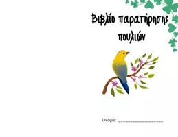 Προεπισκόπηση - Φύλλα εργασίας - Βιβλίο παρατήρησης πουλιών. - Εξώφυλλο
