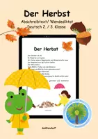 Vorschau - Stationenlernen - 🍁Der Herbst | Deutsch 2. / 3.Klasse | DaZ | DaF | Abschreibtext, Wendediktat - Deckblatt