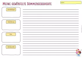 Vorschau - Arbeitsblätter - Würfelgeschichte - Sommer - Seite 3