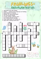Vorschau - Arbeitsblätter - Frühling Kreuzworträtsel Rätsel - Deckblatt