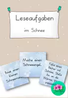 Vorschau - Aufgabenkarten - Leseaufgaben im Schnee - Deckblatt