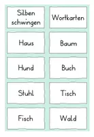 Vorschau - Aufgabenkarten - Silben schwingen- Nomen Wortkarten - Seite 1