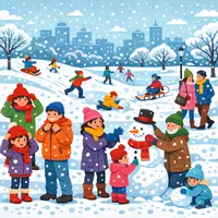 Vorschau - Stundenentwürfe - A1 - Wimmelbild - Jahreszeiten (Winter oder Sommer) - Deckblatt
