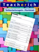Vorschau - Merkblätter - Teilbarkeitsregeln - Merkblatt - Deckblatt