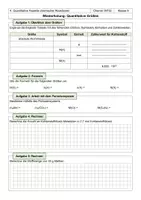 Vorschau - Arbeitsblätter - Chemie 8: Quantitative Größen - Wiederholung - Deckblatt