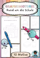 Vorschau - Arbeitsblätter - Materialpaket - Graphomotorik / Nachspuren - Schreibmotorik Anfangsunterricht Deutsch Vorschule - Seite 1
