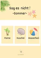 Vorschau - Spiele - Wortschatz Sommer: Sag es nicht: Sommer/ DaZ/ DaF geeignet - Deckblatt