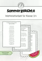 Vorschau - Arbeitsblätter - Sommergedichte Werkstattarbeit Klasse 3-4 - Deckblatt