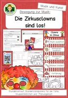 Vorschau - Stundenentwürfe - Bewegung zur Musik: Zirkusclowns (Musik und Kunst) (Stundenplanung, Arbeitsblätter & Masken) Grundschule 1–4 - Deckblatt