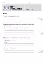 Vorschau - Arbeitsblätter - Wortarten Test - Deckblatt