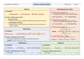 Vorschau - Fördermaterial/Inklusion - Mathematik 5: Überblick zum Rechnen mit ganzen Zahlen - Seite 1