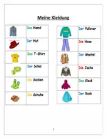 Vorschau - Arbeitsblätter - Die Kleidungsstücke- Niveau A1-A2 DAF-DAZ - Seite 1