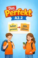 Vorschau - Arbeitsblätter - Das Perfekt – Übungen und Beispiele A2 - Deckblatt