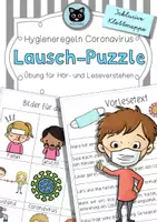 Vorschau - Arbeitsblätter - Lausch-Puzzle | Hygieneregeln Coronavirus | Hörverstehen - Deckblatt