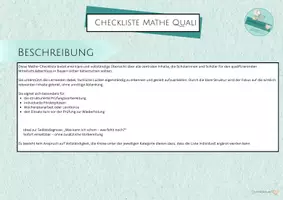 Vorschau - Merkblätter - Checkliste für den Mathe Quali - Seite 1