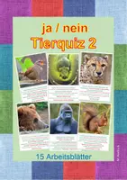 Vorschau - Arbeitsblätter - ja-nein Tierquiz 2 - Deckblatt