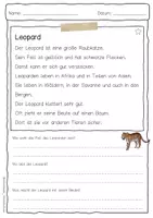Vorschau - Arbeitsblätter - Sachtext Leopard - Seite 2