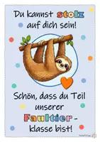 Vorschau - Poster - Klassentier Faultier – Wertschätzendes Klassenposter - Seite 1