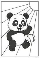 Vorschau - Mal- und Bastelvorlagen - Pandaklasse Ausmalbilder - Klassentier Panda - Seite 1