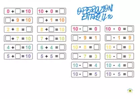 anteprima - Esercizi - OPERAZIONI ENTRO 10 - Pagina di copertina