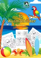 Vorschau - Mal- und Bastelvorlagen - Ausmalbilder Sommer Grundschule – 10 Malvorlagen (Klasse 1–4) | druckfertig - Deckblatt
