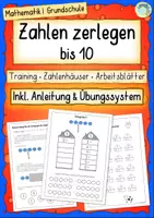 Vorschau - Arbeitsblätter - Zahlen zerlegen bis 10 sicher üben – Training & Arbeitsblätter Grundschule - Deckblatt