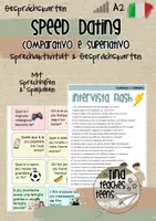 Vorschau - Spiele - Speed Dating auf Italienisch A2- Komparativ Superlativ - Gesprächskarten - Deckblatt