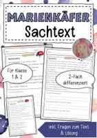 Vorschau - Arbeitsblätter - Sachtext Marienkäfer - Deckblatt