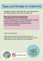 Vorschau - Mal- und Bastelvorlagen - Earth Day Lesezeichen zum Basteln und Ausmalen / Kunst / Tag der Erde - Seite 2