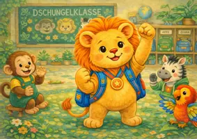 Vorschau - Bildkarten - Leo der Mutlöwe – Abschied Kindergarten & Übergang zur Schule | Kamishibai Geschichte | Sozial-emotionales Lernen - Seite 2