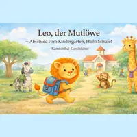 Vorschau - Bildkarten - Leo der Mutlöwe – Abschied Kindergarten & Übergang zur Schule | Kamishibai Geschichte | Sozial-emotionales Lernen - Deckblatt