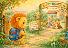 Vorschau - Bildkarten - Leo der Mutlöwe – Abschied Kindergarten & Übergang zur Schule | Kamishibai Geschichte | Sozial-emotionales Lernen - Seite 3
