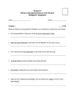 Vorschau - Arbeitsblätter - Leistungsnachweis Satzglieder - Deckblatt