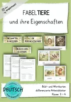 Vorschau - Arbeitsblätter - Fabeltiere und ihre Eigenschaften - Fabeln schreiben - Deckblatt