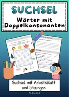Vorschau - Arbeitsblätter - Suchsel: Wörter mit Doppelkonsonanten (inkl. Arbeitsblatt) - Deckblatt