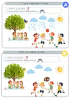 Vorschau - Arbeitsblätter - Warm-Up- Four different things (3 Vorlagen) - Seite 1