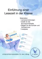Vorschau - Arbeitsblätter - Einführung einer Lesezeit - Deckblatt