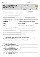 Vorschau - Arbeitsblätter - Klassenarbeit Wortarten - Deckblatt
