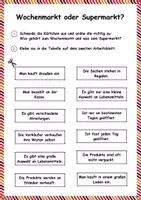 Vorschau - Arbeitsblätter - Wochenmarkt oder Supermarkt? Arbeitsblatt - Deckblatt