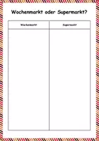 Vorschau - Arbeitsblätter - Wochenmarkt oder Supermarkt? Arbeitsblatt - Seite 1