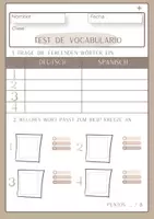 Vorschau - Test - Sammlung Vokabeltests Spanisch - digital beschreibbar - dreifach differenziert. Sofort einsetzbar: Öffnen ➡️ zu übersetzende Wörter eintippen ➡️ ausdrucken. - Seite 2