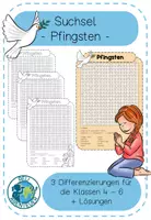 Vorschau - Arbeitsblätter - Pfingsten - Suchsel - Klasse 4-6 - Buchstabenrätsel - Deckblatt