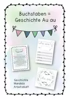 Vorschau - Arbeitsblätter - Buchstabengeschichte Au au Schreibschrift - Deckblatt