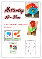 Vorschau - Mal- und Bastelvorlagen - Muttertag - 3D Blume - Deckblatt